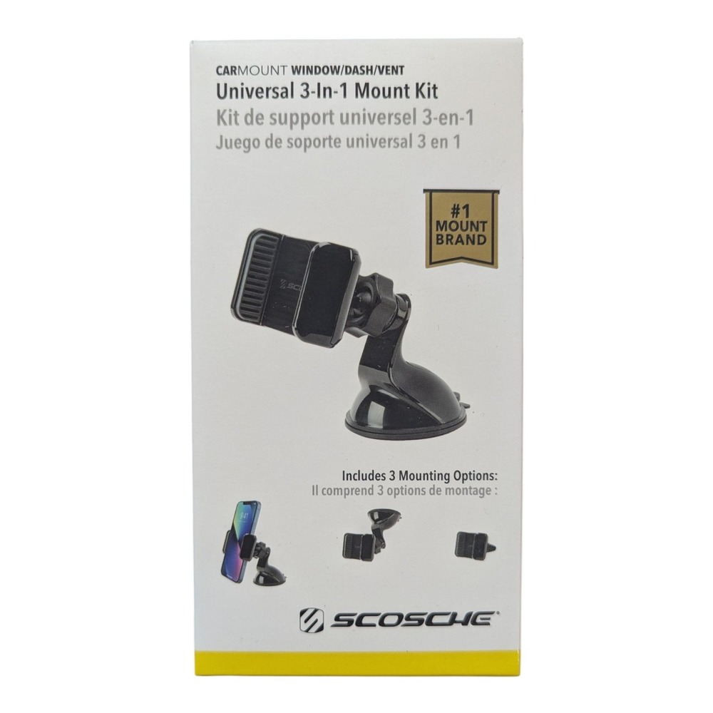 V5-N Scosche CarMount Universal 3-in-1 Window/Dashboard/Vent Mount Kit